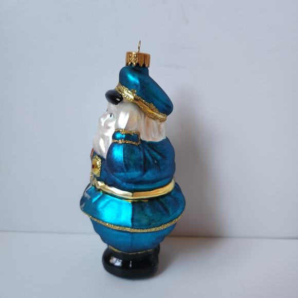 Blown Glass Police Officer Christmas Ornament Law Enforcement Santa Claus 2004 - Picture 2 of 9